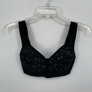 Daisy‎ Bra Women's Black Floral Front Snap Wireless Bralette Size Small